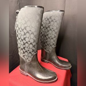 Coach Tristee Black Patterned Winter Boots